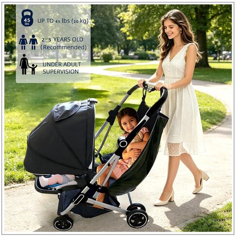 Stroller Hammock Seat Attachment for Toddler, Second Child Sibling Seat Portable Sling, Fits Most Full-Size Strollers in Kuwait