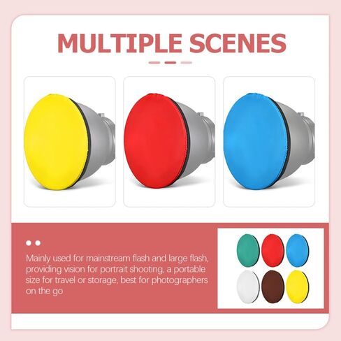 6pcs 18cm Camera Flash Diffuser Soft Cloth Reflector for Photography Lighting, Eliminates Glare and Deep Shadows, Portable Kit for Travel and Portrait Studio Use in Kuwait