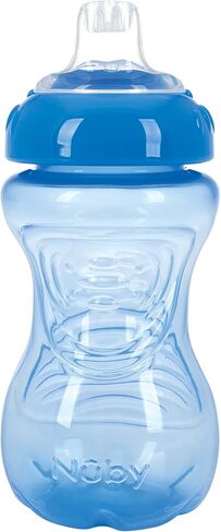 Nuby No Spill Easy Grip for Kids - 10 oz - Spill-Proof Toddler Sippy Cups - Dishwasher Safe - 6+ Months - Blue in Kuwait
