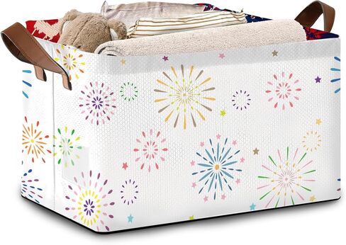 Floral Meadow Storage Basket Large 17x11.5x10.5 Inche-Collapsible Fabric Organizer Bin with Handles for Garden Party, Boho Decor, Living Room-Decorative Hamper with Field Flower Pattern-Single Pack in Kuwait