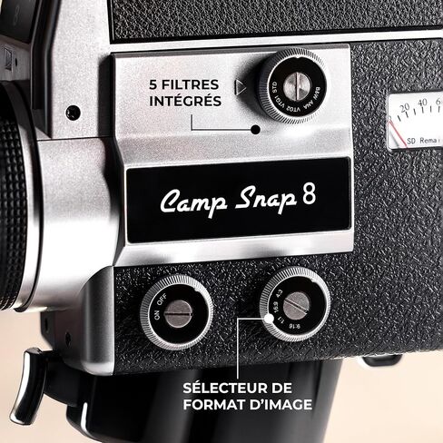 Camp Snap CS-8 digital camera - 2.7K video recorder for Youtube, screenless camera, 8x digital zoom, with 5 customizable movie filters, included SD card and USB-C battery in Kuwait