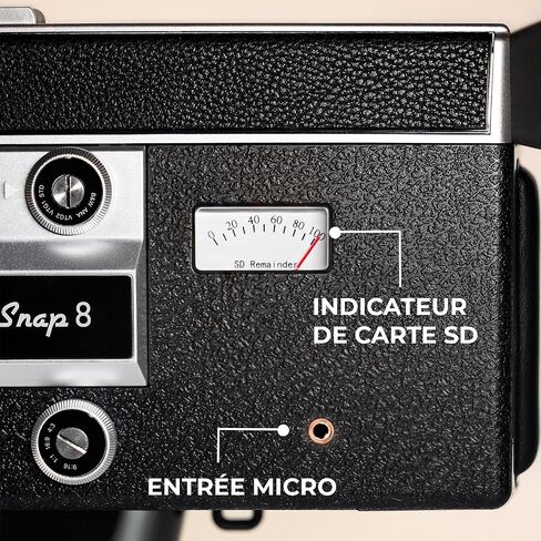 Camp Snap CS-8 digital camera - 2.7K video recorder for Youtube, screenless camera, 8x digital zoom, with 5 customizable movie filters, included SD card and USB-C battery in Kuwait