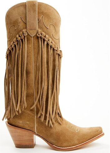 Women's Women'S Sterling Fringe Tall Western Boot Snip Toe Tan 8 1/2 M US in Kuwait