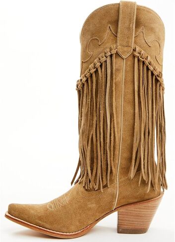 Women's Women'S Sterling Fringe Tall Western Boot Snip Toe Tan 8 1/2 M US in Kuwait