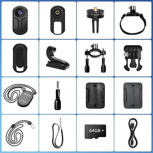 Upgraded 1080P Mini Body Camera with 64GB Card, Sports Action Cameras in Kuwait