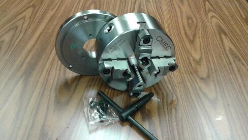 8" 4-Jaw Self-Centering Lathe Chuck top&bottom jaws w. D1-4 adapter plate in Kuwait