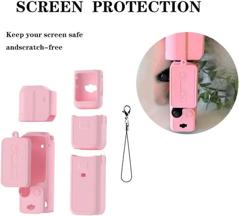 for Pocket 3 Silicone Cover, All-in-One Protective Case with Lens Protector, Scratch-Resistant Soft Sleeve Skin, Shockproof Grip Compatible with DJI OSMO Pocket 3 Accessories (Pink) in Kuwait