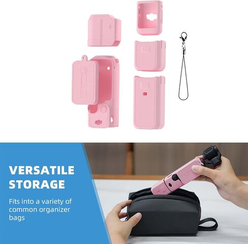 for Pocket 3 Silicone Cover, All-in-One Protective Case with Lens Protector, Scratch-Resistant Soft Sleeve Skin, Shockproof Grip Compatible with DJI OSMO Pocket 3 Accessories (Pink) in Kuwait