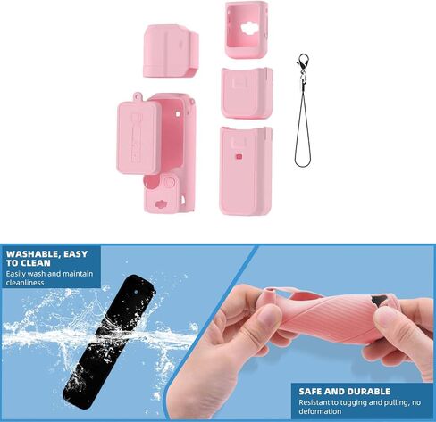 for Pocket 3 Silicone Cover, All-in-One Protective Case with Lens Protector, Scratch-Resistant Soft Sleeve Skin, Shockproof Grip Compatible with DJI OSMO Pocket 3 Accessories (Pink) in Kuwait