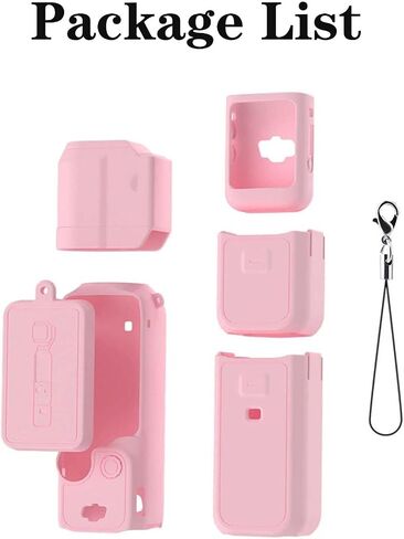 for Pocket 3 Silicone Cover, All-in-One Protective Case with Lens Protector, Scratch-Resistant Soft Sleeve Skin, Shockproof Grip Compatible with DJI OSMO Pocket 3 Accessories (Pink) in Kuwait