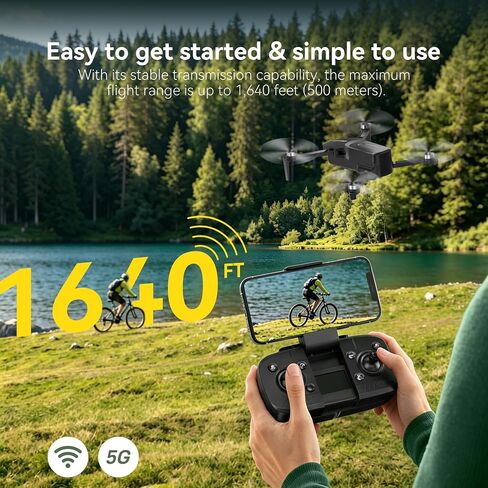 4K Drone with Camera – Under 249g, No FAA Registration, Brushless Foldable Drone with 120° Wide-Angle 4K, 90° Remote-Adjust Lens, Optical Flow Hover, 36Min Flight (2 Batteries), Beginner Friendly (Black) in Kuwait