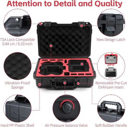 Waterproof Hard Carrying Case for DJI Neo 2/Neo 1 Fly More Combo | Holds 7 Batteries, Fits Drone, DJI RC 2/RC-N3 Remote Controller, Charging Hub & Accessories | Shockproof, Dustproof in Kuwait