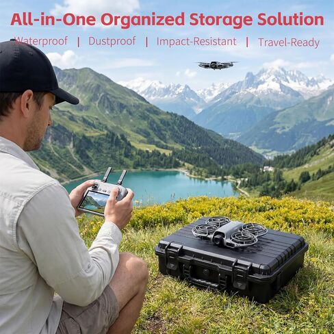 Waterproof Hard Carrying Case for DJI Neo 2/Neo 1 Fly More Combo | Holds 7 Batteries, Fits Drone, DJI RC 2/RC-N3 Remote Controller, Charging Hub & Accessories | Shockproof, Dustproof in Kuwait
