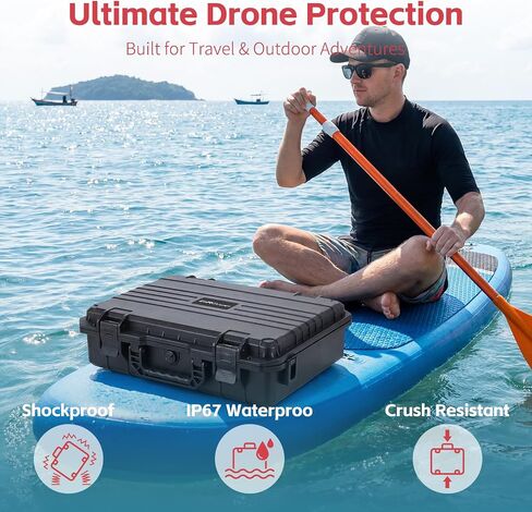 Waterproof Hard Carrying Case for DJI Neo 2/Neo 1 Fly More Combo | Holds 7 Batteries, Fits Drone, DJI RC 2/RC-N3 Remote Controller, Charging Hub & Accessories | Shockproof, Dustproof in Kuwait