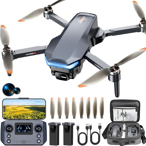 GPS Drone with 4K Camera, 1640ft Range FPV Video Transmission RC Quadcopter | 4k FPV Drones with Brushless Motor, HDR Video, 48 Mins Flight, Auto Return, Follow Me, Waypoint Fly for Kids Adult Beginners in Kuwait