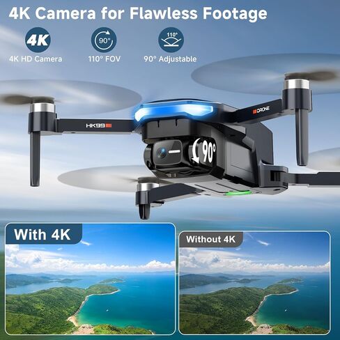 GPS Drone with 4K Camera, 1640ft Range FPV Video Transmission RC Quadcopter | 4k FPV Drones with Brushless Motor, HDR Video, 48 Mins Flight, Auto Return, Follow Me, Waypoint Fly for Kids Adult Beginners in Kuwait