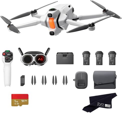 Antigravity A1 Infinity Bundle (3 High-Capacity Batteries) With 128GB Card- 8K 360 Drone for Immersive Flight, Point-to-Fly Motion Control, Obstacle Avoidance, Deep Track, Auto Return, 10km Transmission, Auto Edit in Kuwait