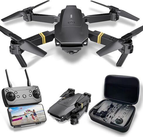 Drones with Camera for Adults 4K 1080P, Mini Drone with Camera Foldable Drones for Adults, Altitude Hold, One Key Take Off/Land, 3D Flip, 3 Speed Mode, 15 years old up (Black-01cy) in Kuwait