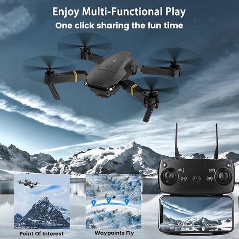 Drones with Camera for Adults 4K 1080P, Mini Drone with Camera Foldable Drones for Adults, Altitude Hold, One Key Take Off/Land, 3D Flip, 3 Speed Mode, 15 years old up (Black-01cy) in Kuwait