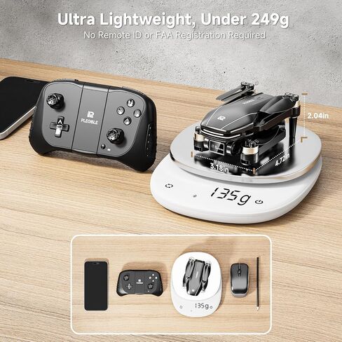 Drone with Camera for Kids Adults, Brushless RC Drone with Anti-Lost Alarm | One Key Takeoff/Landing, Propeller Guards, Voice Control, Foldable Design, Beginner Friendly Gift for Kids and Boys in Kuwait