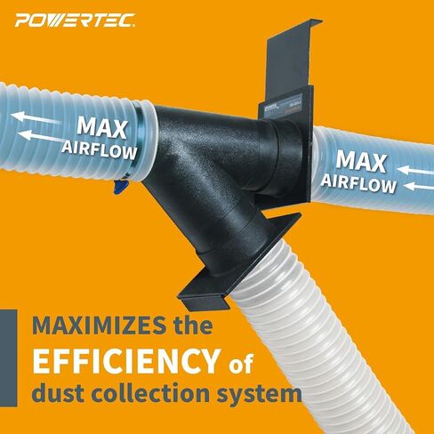 POWERTEC 70287 4 Inch Blast Gate Dust Collection Quick Change Threaded/Non-Threaded Ends for Dust Hoses and Flanges in Kuwait