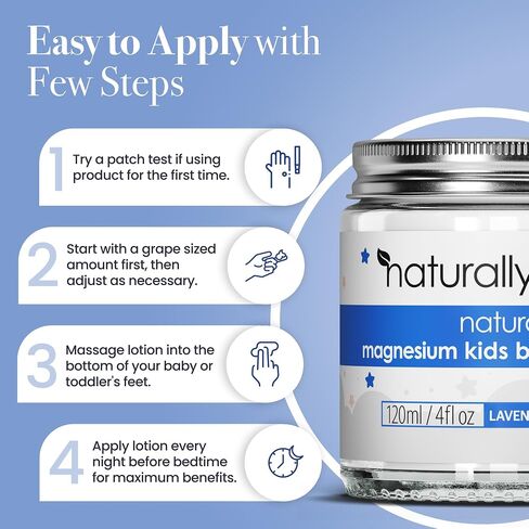 NaturallyMum - Magnesium Lotion for Kids & Babies [NATURAL & SAFE] - Juniors Bedtime Lotion - Magnesium Sleep Cream for Kids & Babies - For Toddlers - Lavender & Chamomile in Kuwait