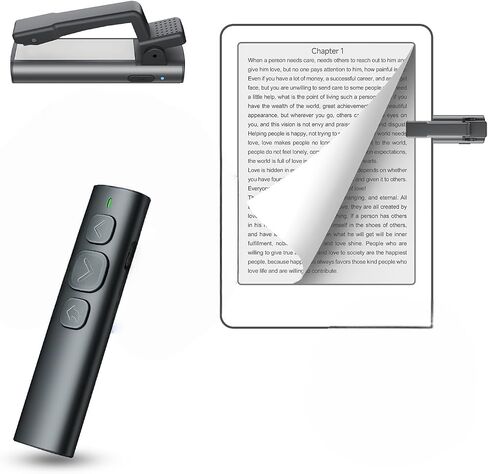 Page Turner Remote for Kindle Paperwhite Oasis Kobo eReaders, Compatible with Kindle E-Readers and Cases, Ideal for eBooks, Ergonomic Remote Control Clicker Reading Novels（Black） in Kuwait