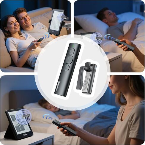 Page Turner Remote for Kindle Paperwhite Oasis Kobo eReaders, Compatible with Kindle E-Readers and Cases, Ideal for eBooks, Ergonomic Remote Control Clicker Reading Novels（Black） in Kuwait