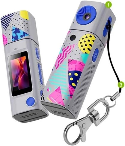 2K HD Mini Keychain Camera 0.96 Inch Screen Pocket Video Photo Recorder | No TF card,Gray in Kuwait