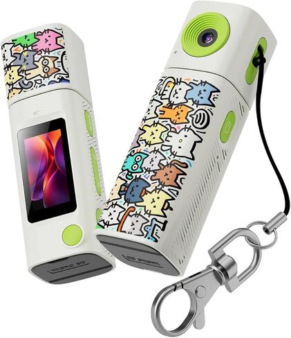 1080P Mini Keychain Camera 230° Rotatable Lens 0.96 Inch LCD Screen Vlog Photo Recorder in Kuwait