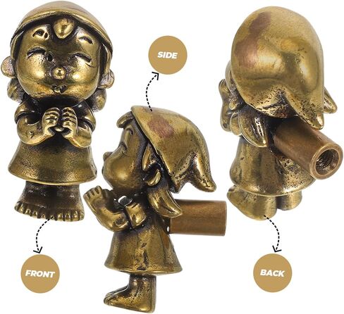 Adorable Vintage Brass Cabinet Knob Featuring Praying Girl Design Charming Decorative Hardware for Boy Girl Dressers Nursery Decor and Furniture Upgrades in Kuwait