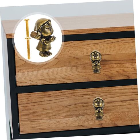 Adorable Vintage Brass Cabinet Knob Featuring Praying Girl Design Charming Decorative Hardware for Boy Girl Dressers Nursery Decor and Furniture Upgrades in Kuwait