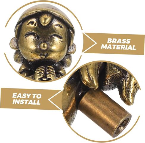 Adorable Vintage Brass Cabinet Knob Featuring Praying Girl Design Charming Decorative Hardware for Boy Girl Dressers Nursery Decor and Furniture Upgrades in Kuwait