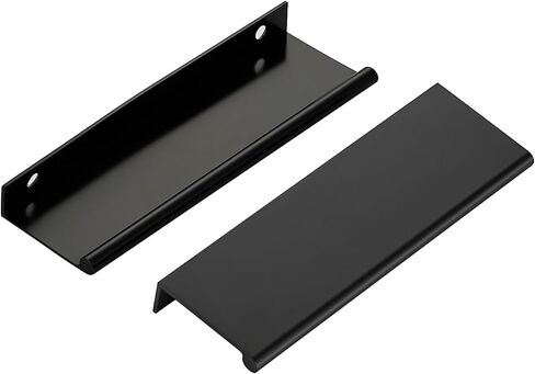 Ravinte Hardware Matte Black Cabinet Pulls Finger Edge Pulls 3 Inch 10 Pack | Edge Pull Handle Shape, Low-Profile Finger Grip, For Kitchen Cabinets, Dresser Drawers, Cupboards, Modern Hardware Updates in Kuwait