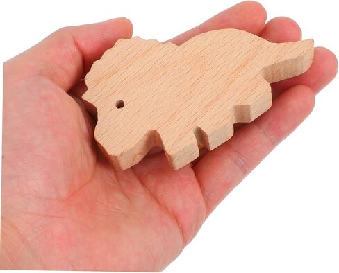 6set Decorative Animal Cabinet Knobs Wooden Dinosaur Drawer Pulls Dresser Handles Screws for Nursery in Kuwait