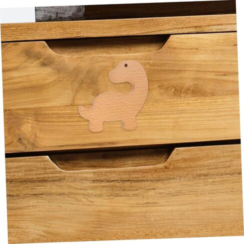 6set Decorative Animal Cabinet Knobs Wooden Dinosaur Drawer Pulls Dresser Handles Screws for Nursery in Kuwait