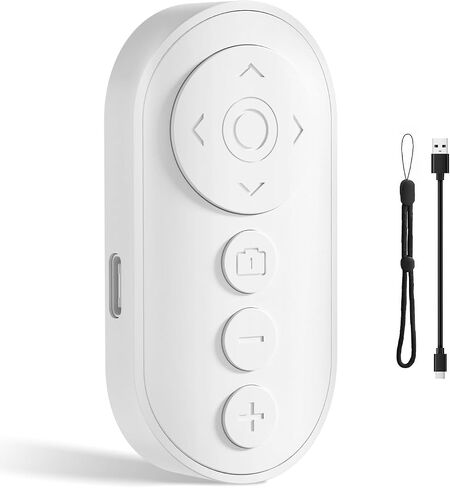 Wireless Camera Remote with Zoom/Switch for Photo and Vlogging | Compatible with iOS & Android Smartphone, Bluetooth Video Scrolling for Tiktok, Rechargeable Page Turner for E-Book APPS in Kuwait