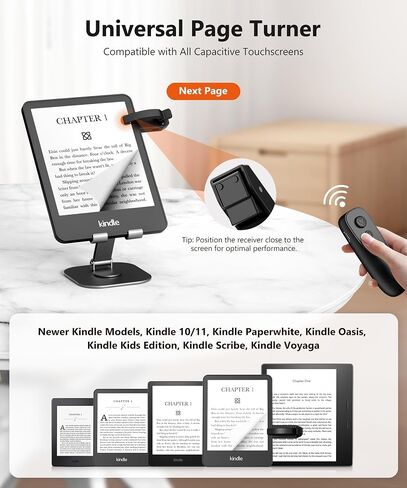 Fuloview Remote Control Page Turner for Kindle Paperwhite Kobo eReaders, Page Turner Clicker with Wireless Remote Compatible with iPad, Tablets, Cellphones in Kuwait