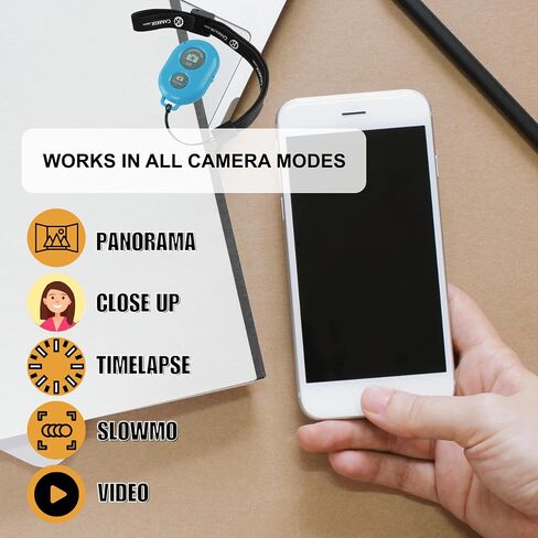 CamKix Wireless Camera Shutter Remote Control for Smartphones – Create Amazing Photos and Selfies (Blue) in Kuwait