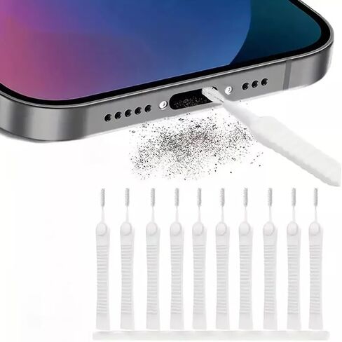 Cleaning Brush Set 10-Pack - Mini Brushes for Phone Charging Port, Speaker & Receiver, Anti-Clogging Tool for iPhone, iPad, AirPods, Tablet & Camera Lens in Kuwait