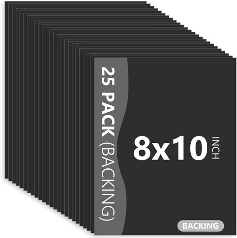 Somime 25 Pack Backing Boards, 9x12 Uncut Black Mat Boards | Acid Free Backerboards for Art Prints, Ideal for Photos, Pictures, Prints, and Frames in Kuwait