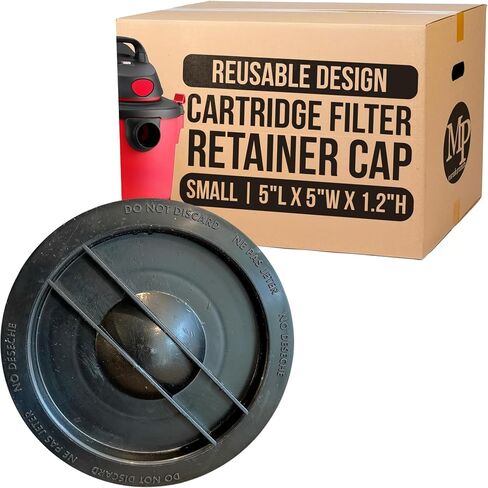 MP Maresh Products Cartridge Filter Retainer Cover Cap Replacement for Shop Vac - Compatible with Vacmaster Models, Durable Reusable Design for Secure Filter Attachment - Black Cap Replacement in Kuwait