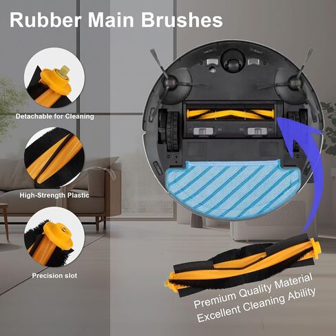 19 PCS Accessories Kit for ECOVACS DEEBOT N10 PLUS/T9+/N8 PRO+ Robot Vacuum | for N8+ Robot Vacuum, T8AIVI+, T8+ Robot Vacuum, Replacement Parts Main Brush, Side Brush, Filter, Mop pads, Dust Bag in Kuwait