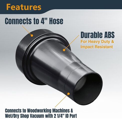 POWERTEC 70147 4-Inch OD to 2-1/4-Inch OD Hose Reducer Adapter for Dust Collection Systems in Kuwait