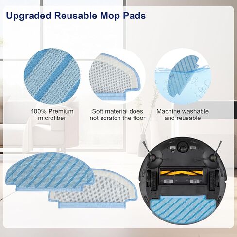 19 PCS Accessories Kit for ECOVACS DEEBOT N10 PLUS/T9+/N8 PRO+ Robot Vacuum | for N8+ Robot Vacuum, T8AIVI+, T8+ Robot Vacuum, Replacement Parts Main Brush, Side Brush, Filter, Mop pads, Dust Bag in Kuwait
