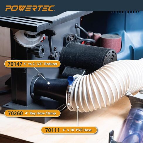 POWERTEC 70147 4-Inch OD to 2-1/4-Inch OD Hose Reducer Adapter for Dust Collection Systems in Kuwait