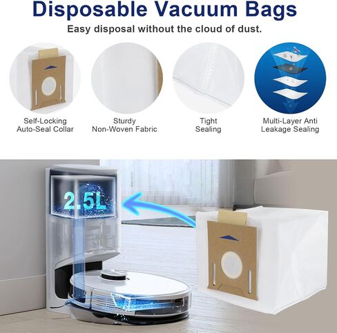 19 PCS Accessories Kit for ECOVACS DEEBOT N10 PLUS/T9+/N8 PRO+ Robot Vacuum | for N8+ Robot Vacuum, T8AIVI+, T8+ Robot Vacuum, Replacement Parts Main Brush, Side Brush, Filter, Mop pads, Dust Bag in Kuwait