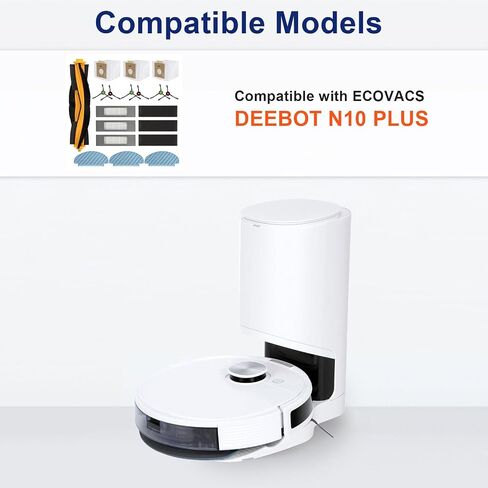 19 PCS Accessories Kit for ECOVACS DEEBOT N10 PLUS/T9+/N8 PRO+ Robot Vacuum | for N8+ Robot Vacuum, T8AIVI+, T8+ Robot Vacuum, Replacement Parts Main Brush, Side Brush, Filter, Mop pads, Dust Bag in Kuwait
