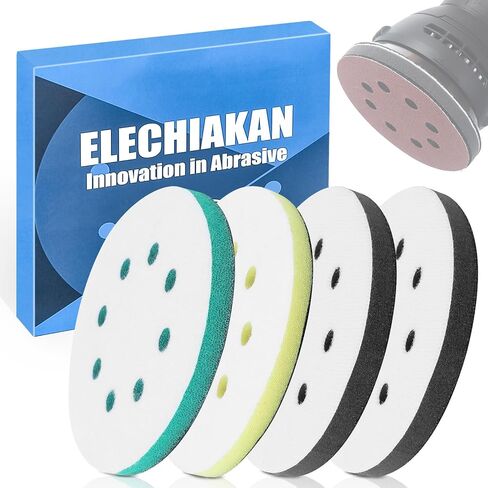 85 Pack Orbital Sander Interface Pads Hook and Loop - Upgraded Foam Sanding Pads with 5 Inch 8 Holes Soft & Hard Sponge Cushion - Surfprep Sander Backing Pad Sandpaper for Flexibility & Balancing in Kuwait