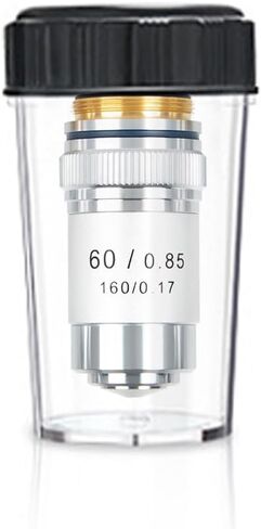 60X Objective Brass Achromatic 195 Objective Lens Clear Standard 20mm Thread Biological Microscope Objective Telescope Accessories, Sliver Color in Kuwait